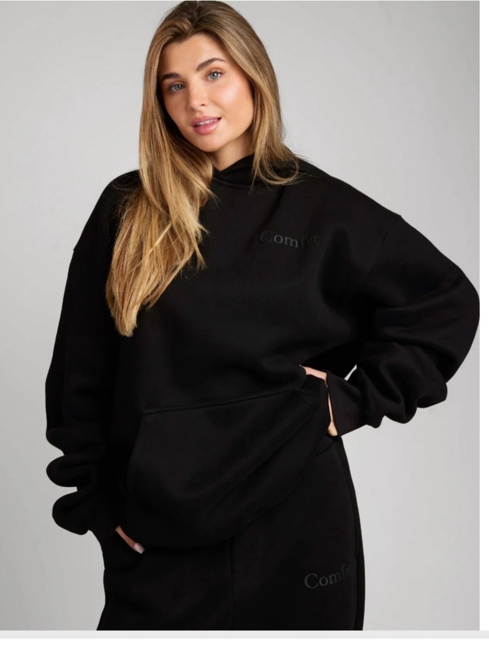 NWT COMFRT Minimalist Black Hoodie - Women's Top